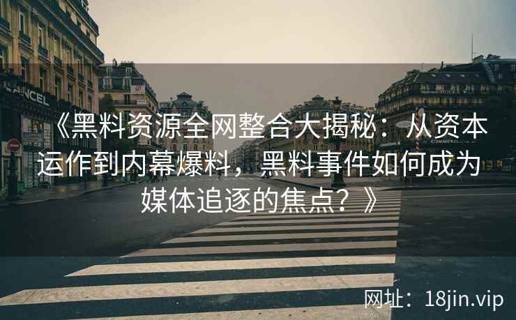 《黑料资源全网整合大揭秘：从资本运作到内幕爆料，黑料事件如何成为媒体追逐的焦点？》