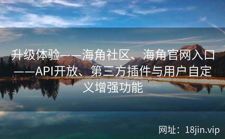 升级体验——海角社区、海角官网入口——API开放、第三方插件与用户自定义增强功能