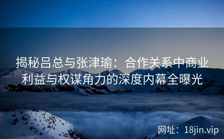 揭秘吕总与张津瑜：合作关系中商业利益与权谋角力的深度内幕全曝光