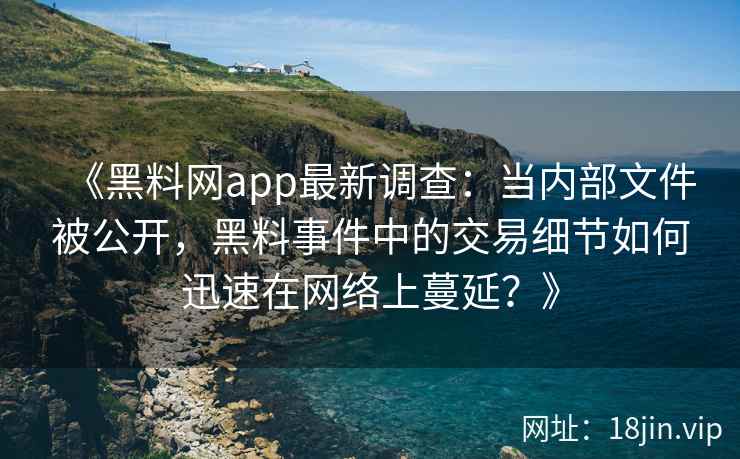 《黑料网app最新调查：当内部文件被公开，黑料事件中的交易细节如何迅速在网络上蔓延？》