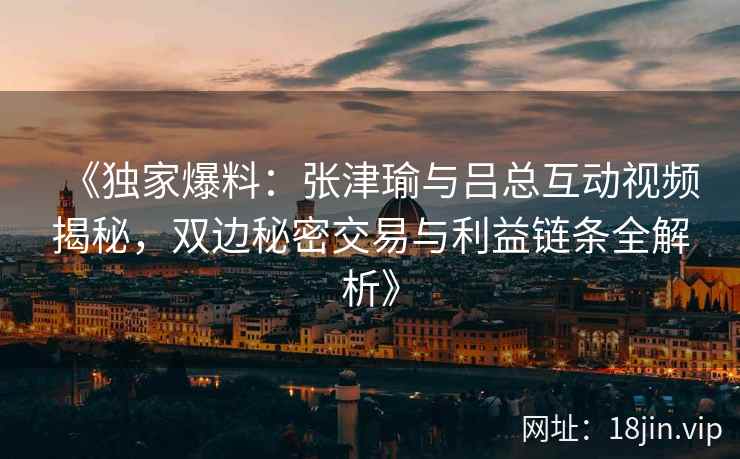 《独家爆料：张津瑜与吕总互动视频揭秘，双边秘密交易与利益链条全解析》