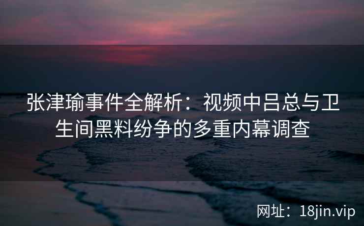 张津瑜事件全解析：视频中吕总与卫生间黑料纷争的多重内幕调查